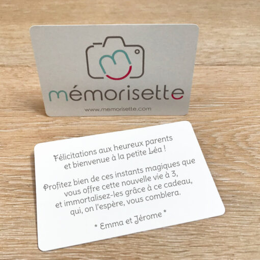 Carte Mémorisette avec message personnalisé