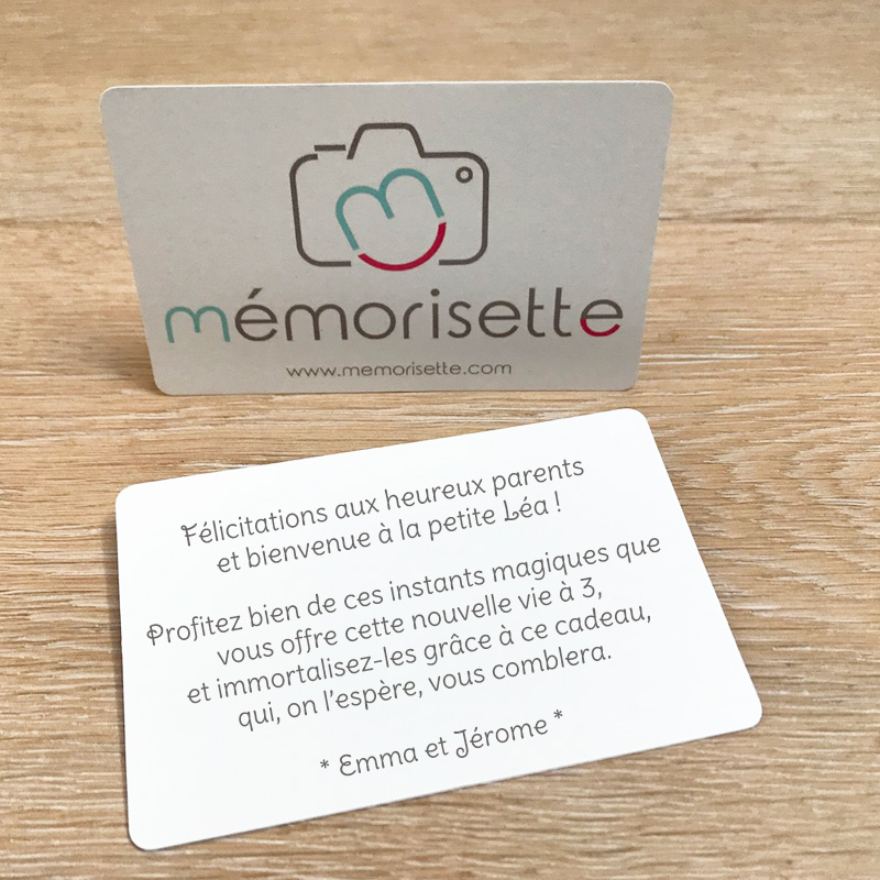 Carte avec message personnalisé - Mémorisette