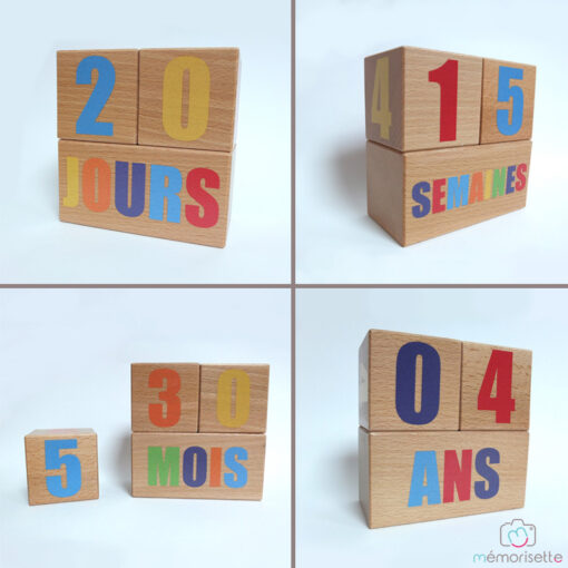 Blocs de datation en bois - Arc-en-ciel – Image 2
