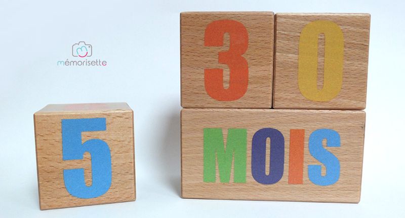 Cubes de datation en bois Mémorisette