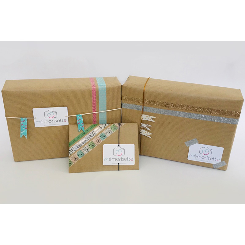 Emballage cadeau + carte avec message personnalisé - Mémorisette