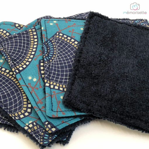 Lingettes démaquillantes lavables - Eventail bleu – Image 4