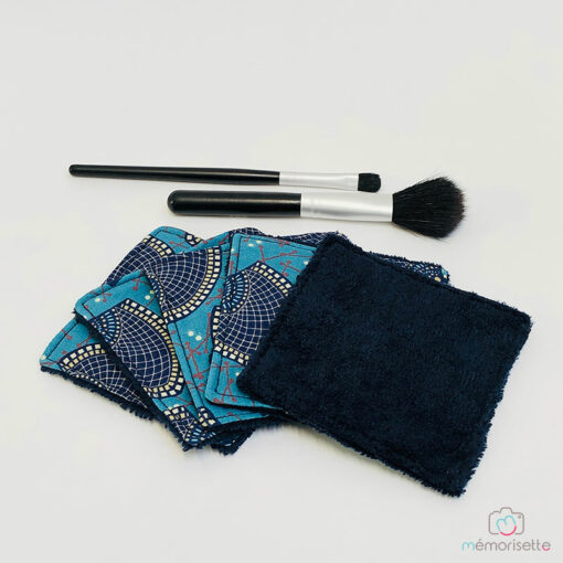 Lingettes démaquillantes lavables - Eventail bleu – Image 2