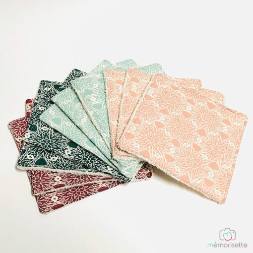 Grandes lingettes multi-usages lavables - Mosaïque