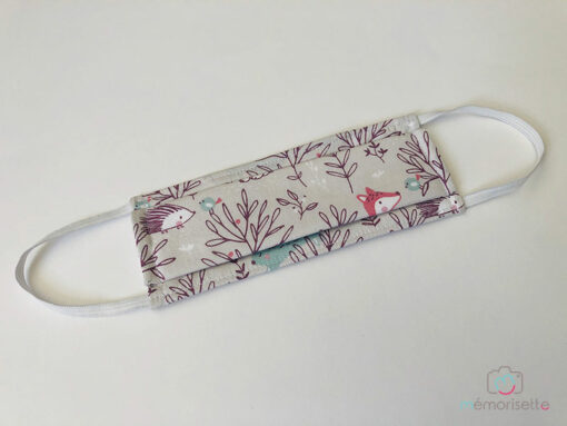 Masque barrière Afnor en tissu lavable pour enfant - Animaux de la forêt – Image 2