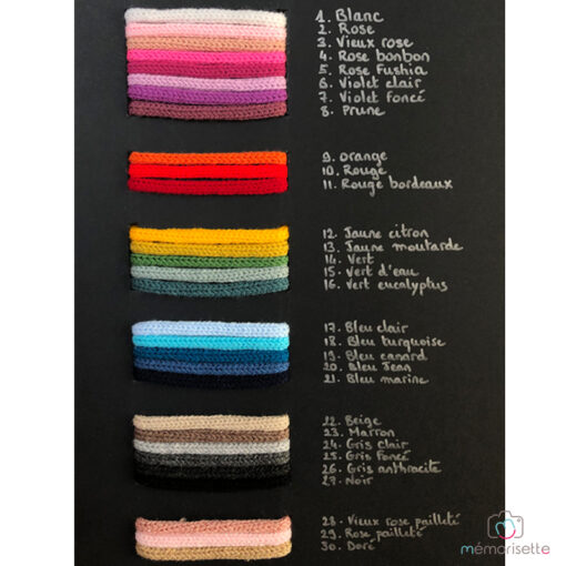 Nuancier de couleurs pour tricotins
