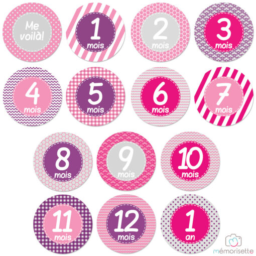 Lot de 14 stickers fille "Ma 1ère année" - Petite mercière – Image 3