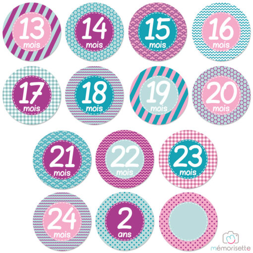 Lot de 14 stickers fille "Ma 2ème année" - Petite mercière – Image 3
